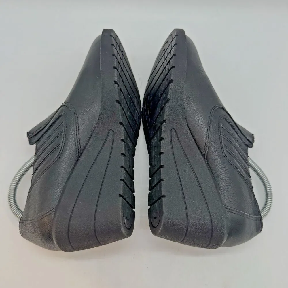 Thom McAn Deidre 2 Wedge Heels Women's 6M Black Leather Stretch Slip On Booties